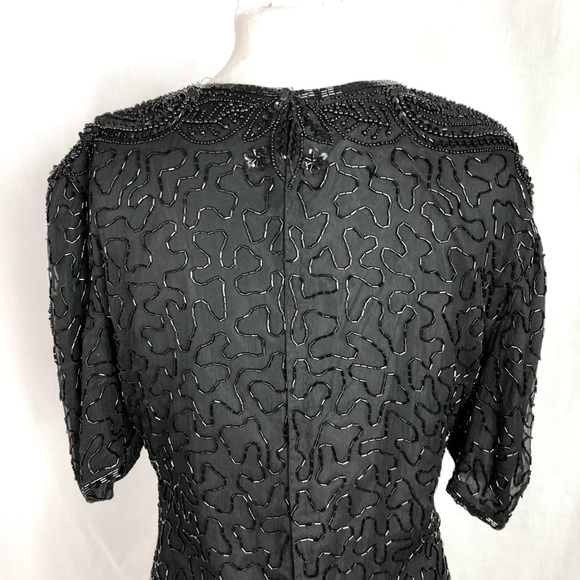 Sweelo Vintage black sequin Dress M 8-10 - Picture 6 of 8